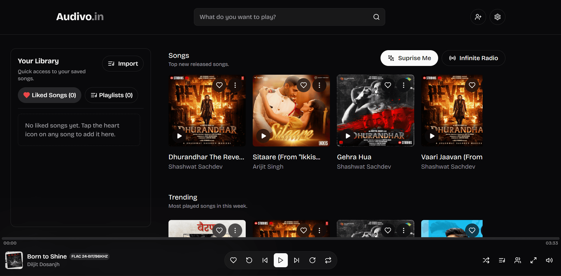 Audivo music platform preview